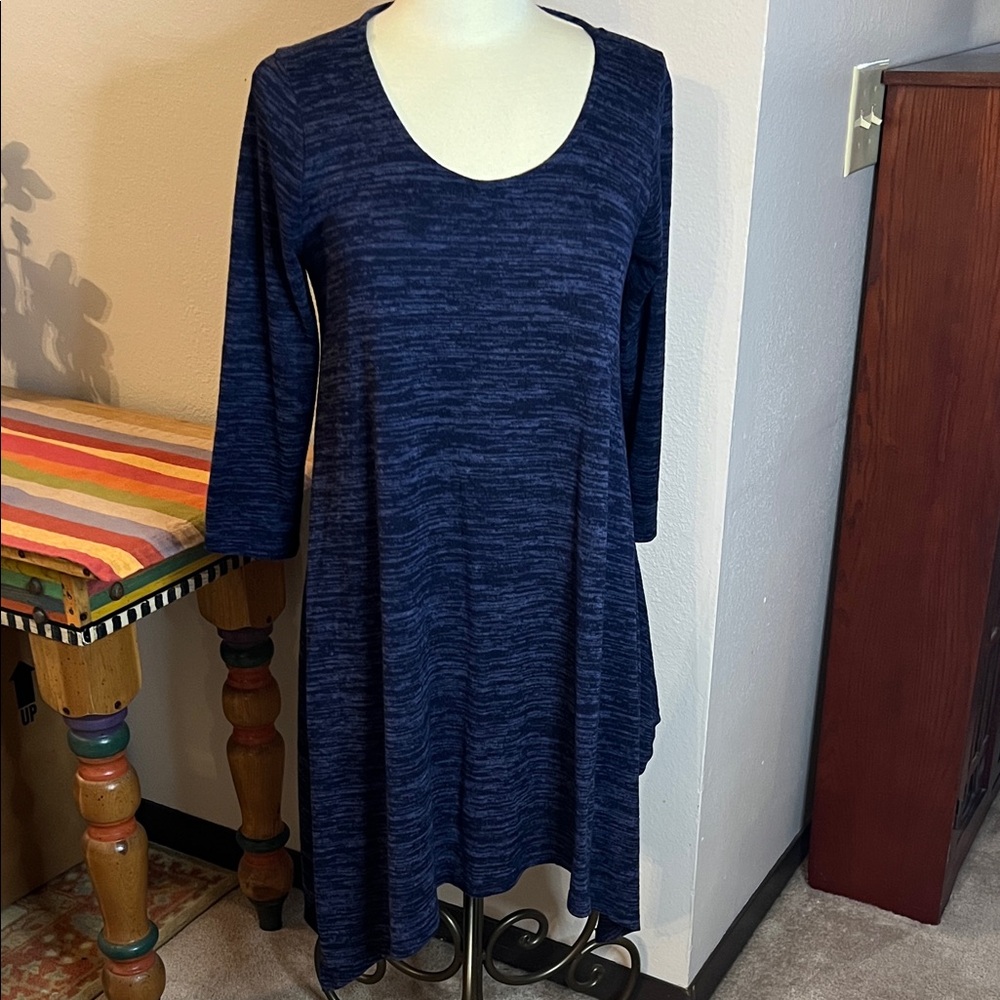 Alya Deep Blue Long Sleeve Dress